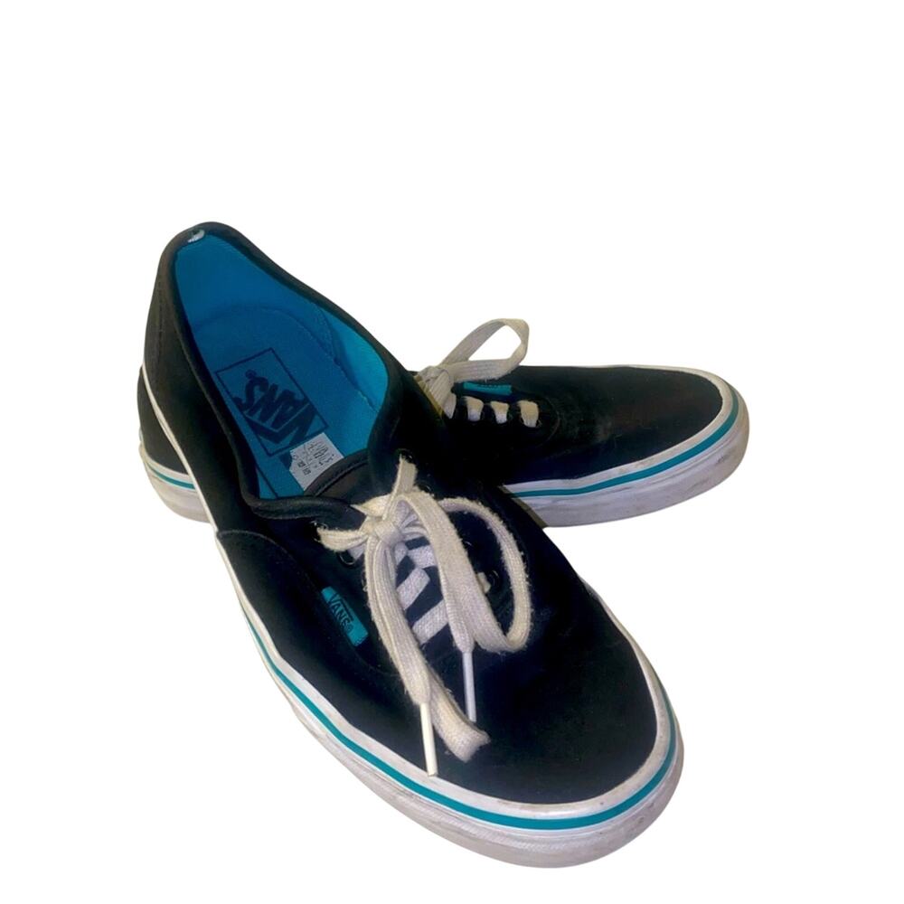 VANS black and teal lace up shoes 8.5